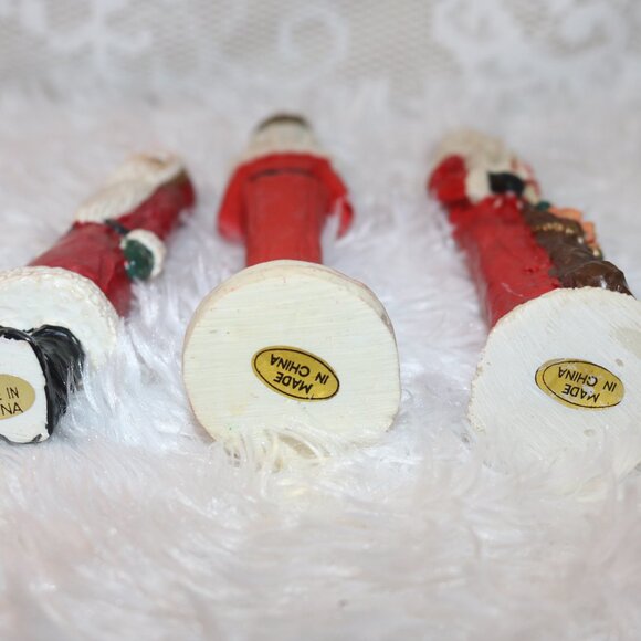 Lot of 3 Slim Santa figures retro and cute - Picture 7 of 7